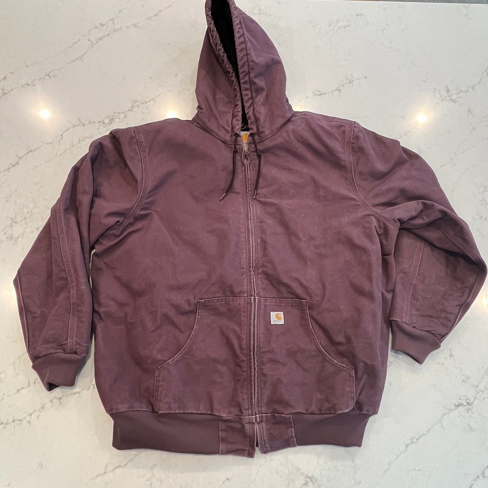 Carhartt WJ130 Duck Cloth Canvas Full Zip Jacket Womens XXL Deep‎ Plum Coat